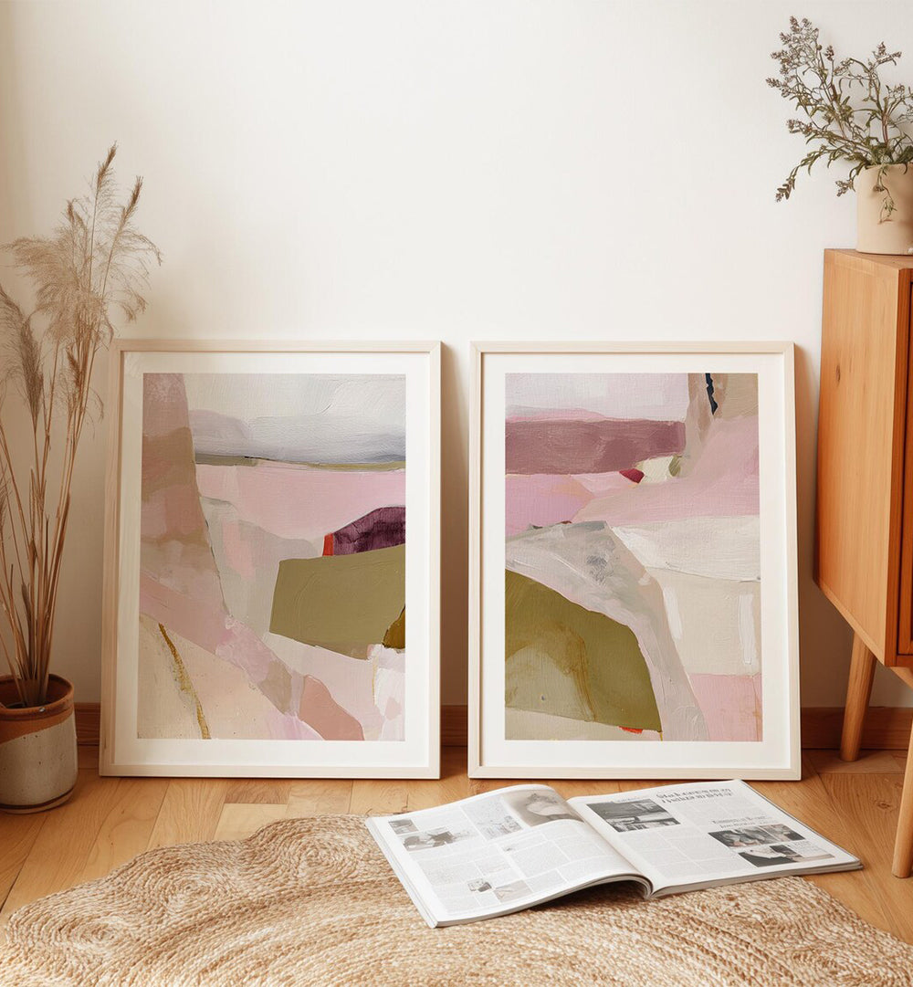 TENDER BLUSH , SET OF 2 PAINTINGS