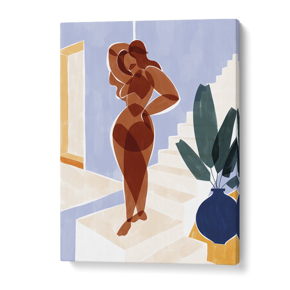 Terracotta Woman By Ivy Green Women Illustration Paintings in Gallery Wrap