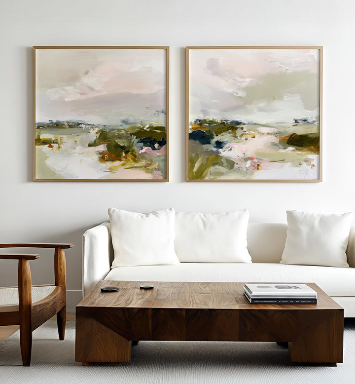 TERRAIN MEADOWS , SET OF 2 PAINTINGS