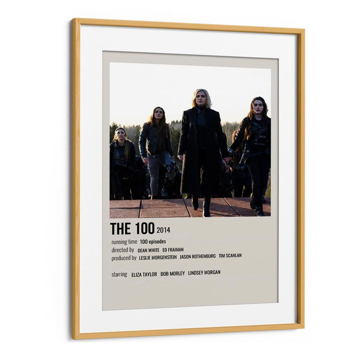 The 100 2014 iii Movie Posters in Oak Wood Frame With Mount