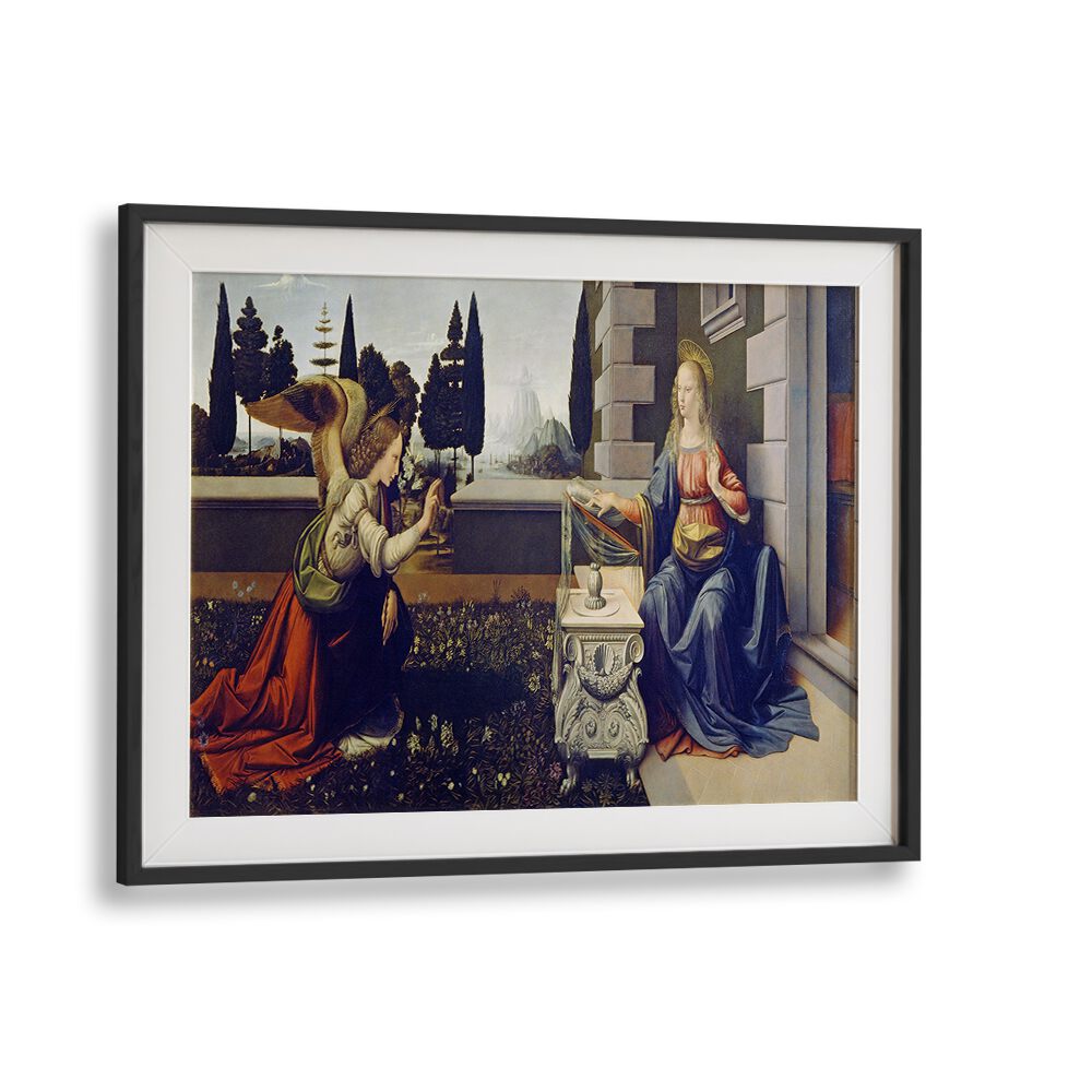 The Annucation Circa 1472 Vintage Paintings in Black Frame With Mount