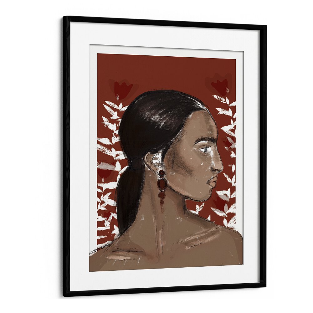 The Beginning by Treechild Women Illustration Paintings in Black Frame With Mount