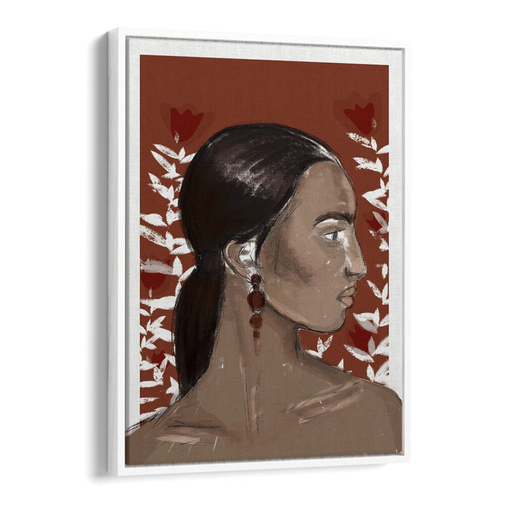 The Beginning by Treechild Women Illustration Paintings in White Floater Frame