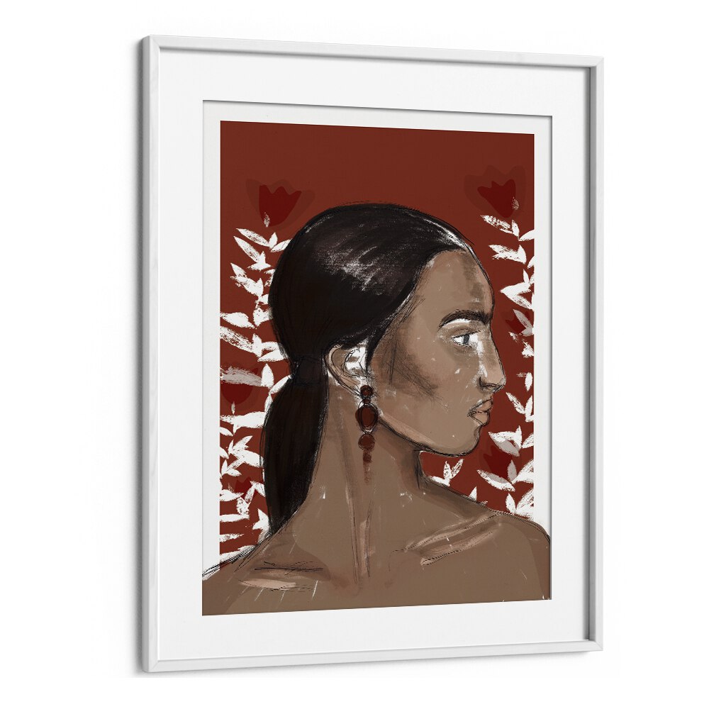 The Beginning by Treechild Women Illustration Paintings in White Frame With Mount