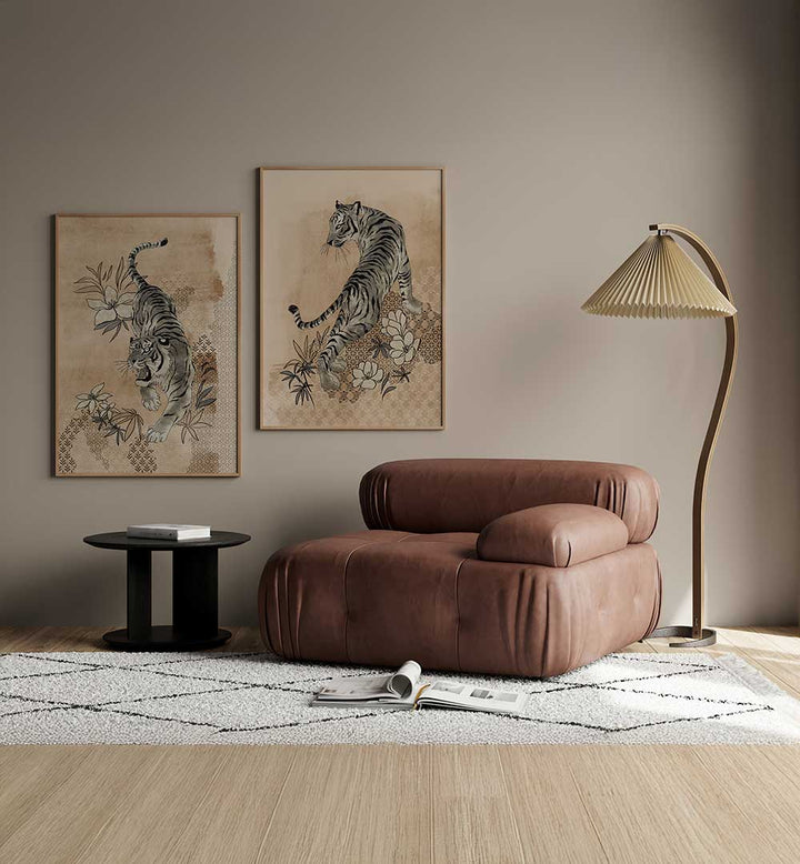 THE BENGAL DEN , SET OF 2 PAINTINGS