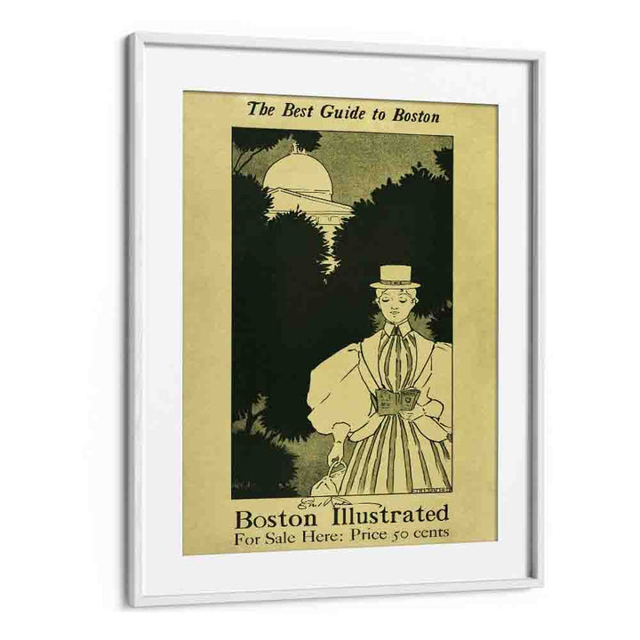 The Best Guide To Boston 1898-1900 By Ethel Reed Vintage Paintings in White Frame With Mount