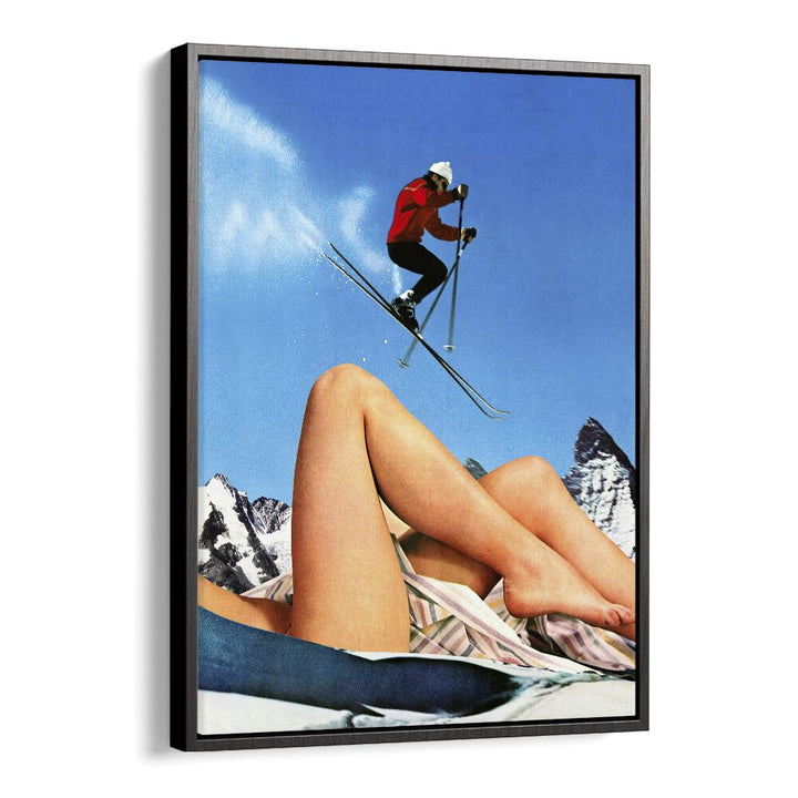 The Big Jump Surreal Paintings Surreal Art Prints in Black Floater Frame