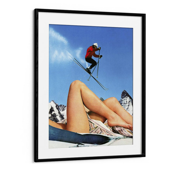 The Big Jump Surreal Paintings Surreal Art Prints in Black Frame With Mount