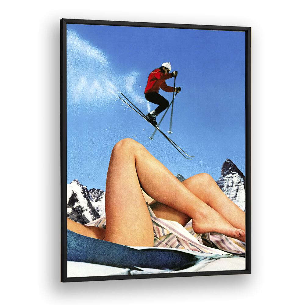 The Big Jump Surreal Paintings Surreal Art Prints in Black Plain Frame