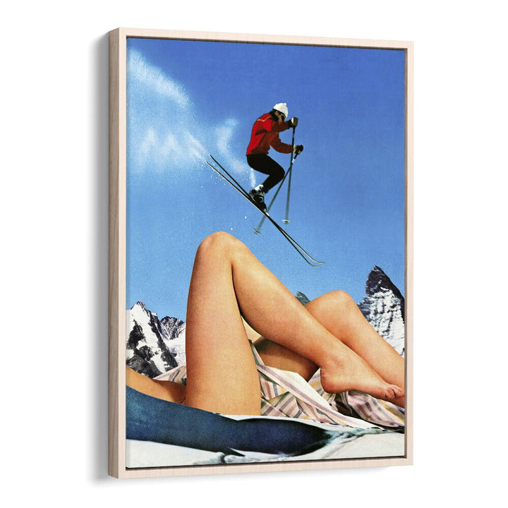The Big Jump Surreal Paintings Surreal Art Prints in Oak Wood Floater Frame
