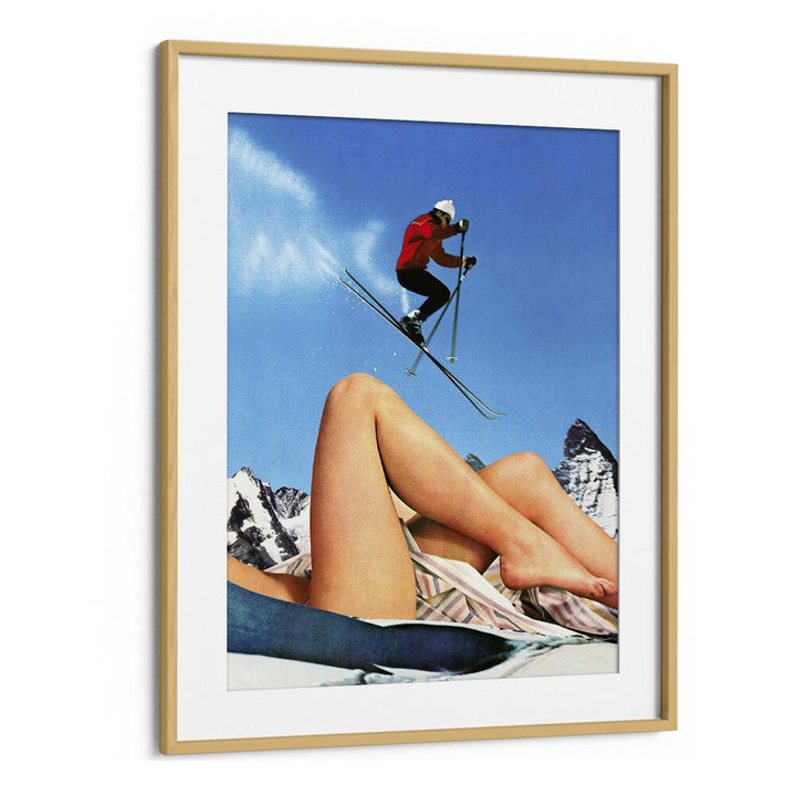 The Big Jump Surreal Paintings Surreal Art Prints in Oak Wood Frame With Mount