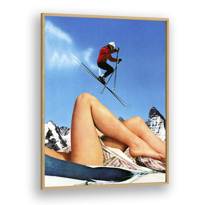 The Big Jump Surreal Paintings Surreal Art Prints in Oak Wood Plain Frame