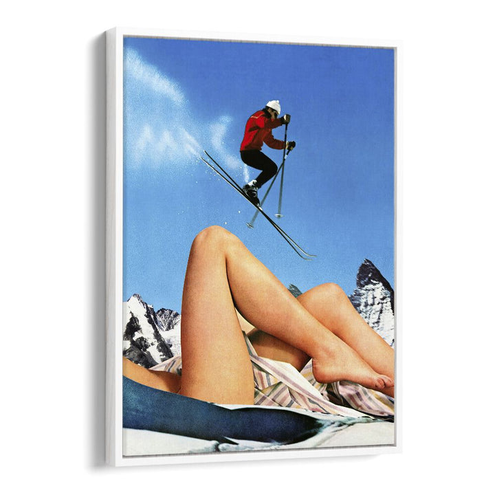 The Big Jump Surreal Paintings Surreal Art Prints in White Floater Frame
