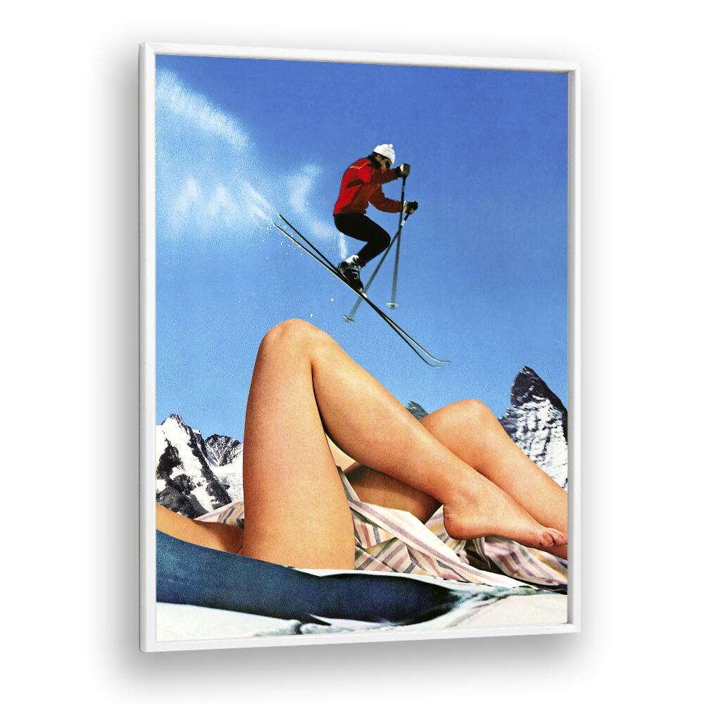 The Big Jump Surreal Paintings Surreal Art Prints in White Plain Frame