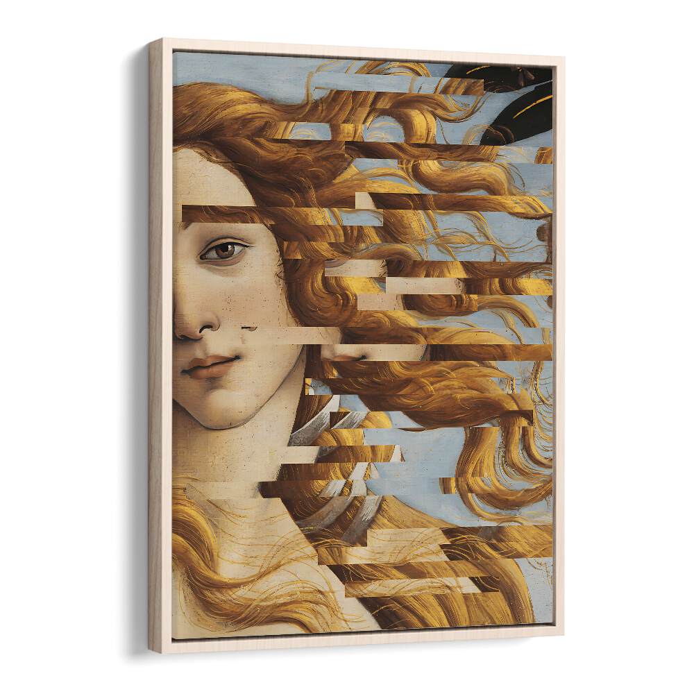 The Birth of Venus Altered Art by the Art Concept Altered Art Prints in Oak Wood Floater Frame