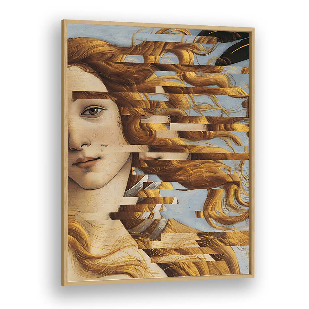 The Birth of Venus Altered Art by the Art Concept Altered Art Prints in Oak Wood Plain Frame