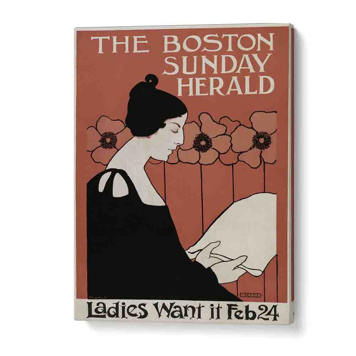 The Boston Sunday Herald 1895-1901 By Ethel Reed Vintage Paintings in Gallery Wrap