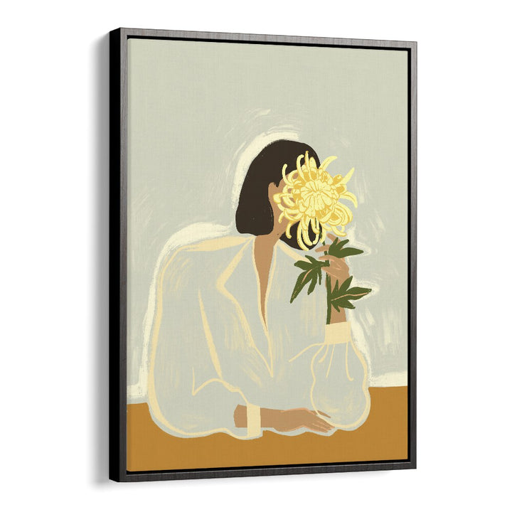 The Crysanthemum By Arty Guava Wall Art Prints in Black Floater Frame