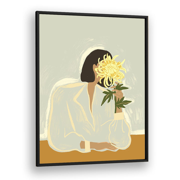 The Crysanthemum By Arty Guava Wall Art Prints in Black Plain Frame