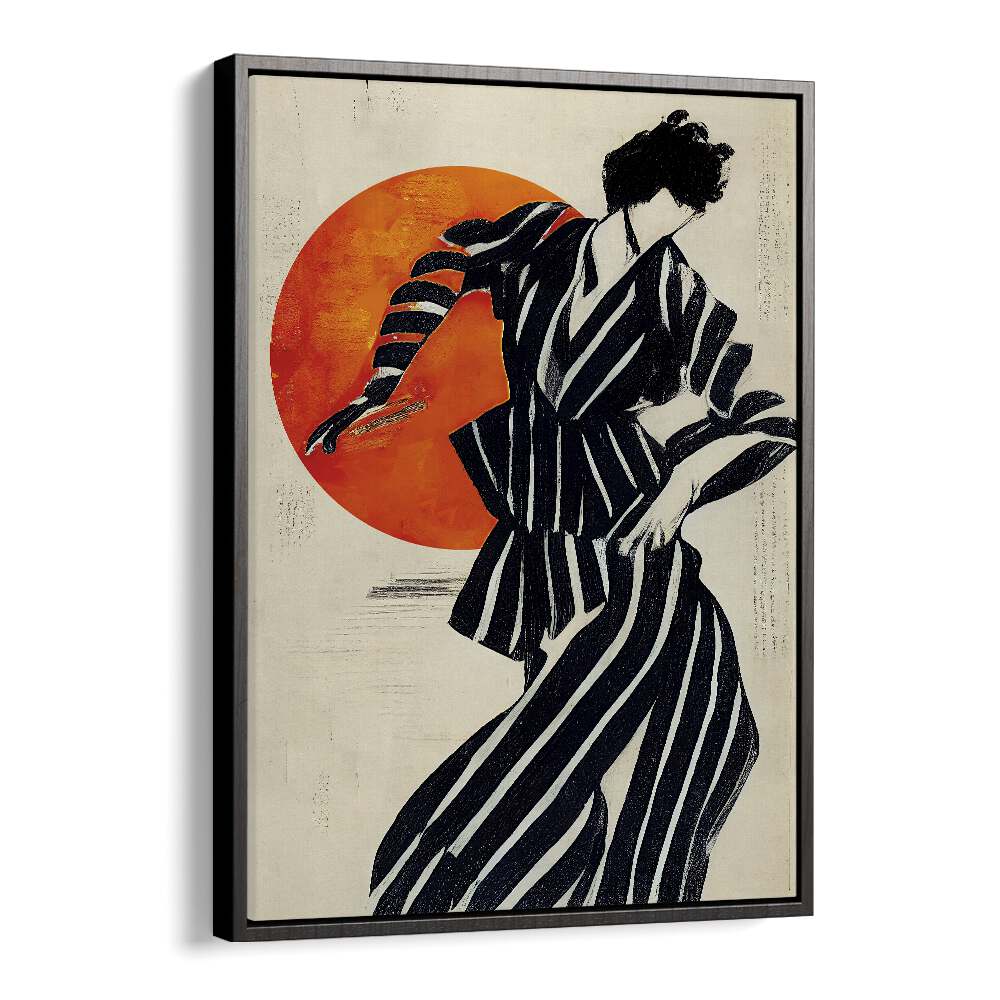 The Dancer by Treechild Women Illustration Paintings in Black Floater Frame