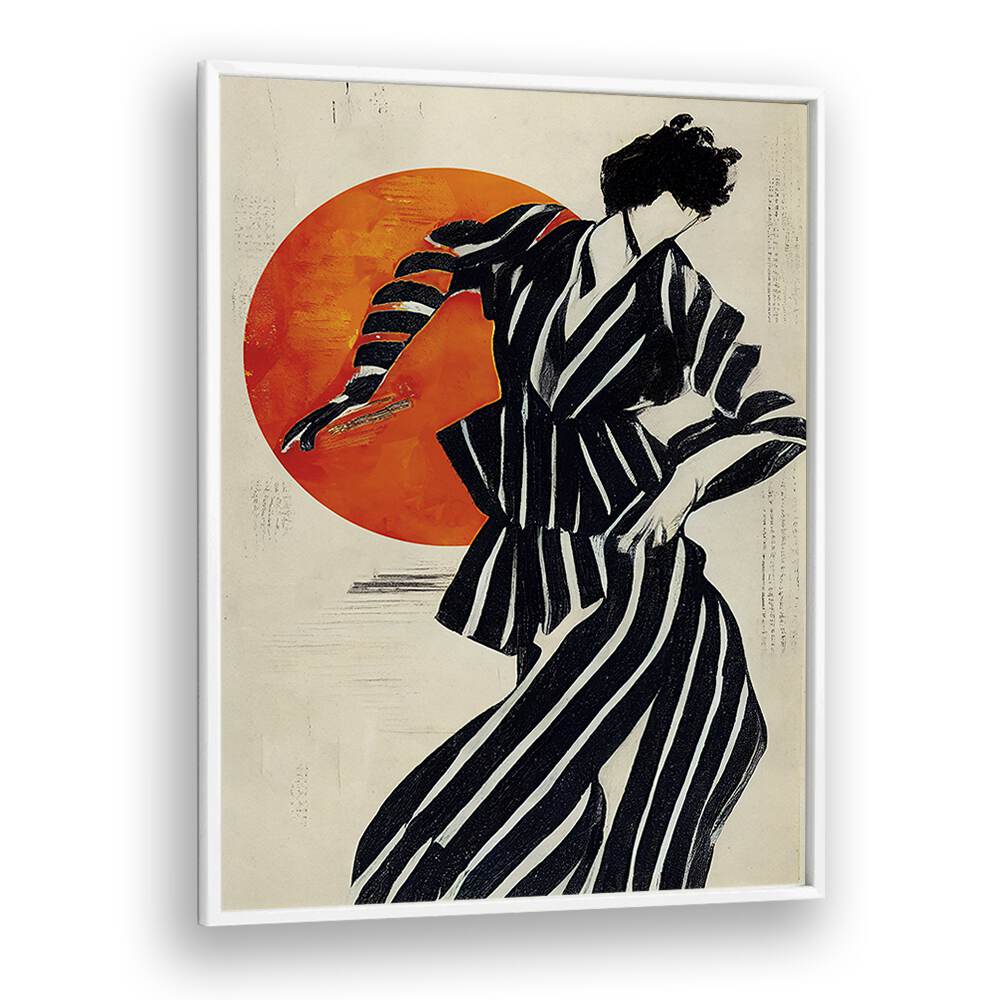 The Dancer by Treechild Women Illustration Paintings in White Plain Frame