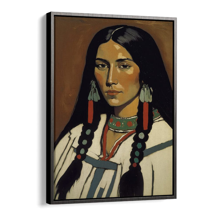 The Daughter of Ashok by Treechild Women Illustration Paintings in Black Floater Frame