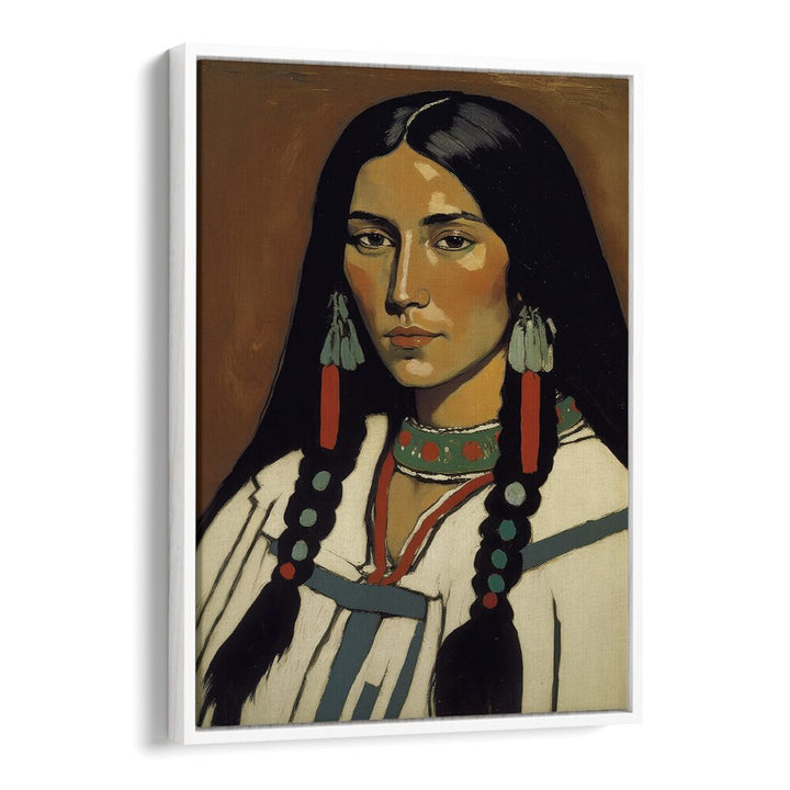 The Daughter of Ashok by Treechild Women Illustration Paintings in White Floater Frame