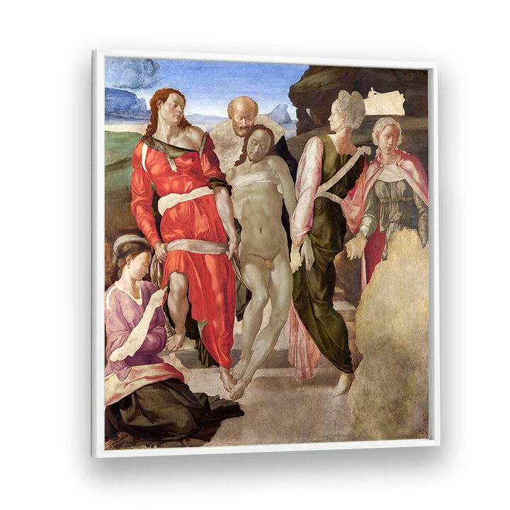 The Entombment 1500 Vintage Paintings in White Plain Frame