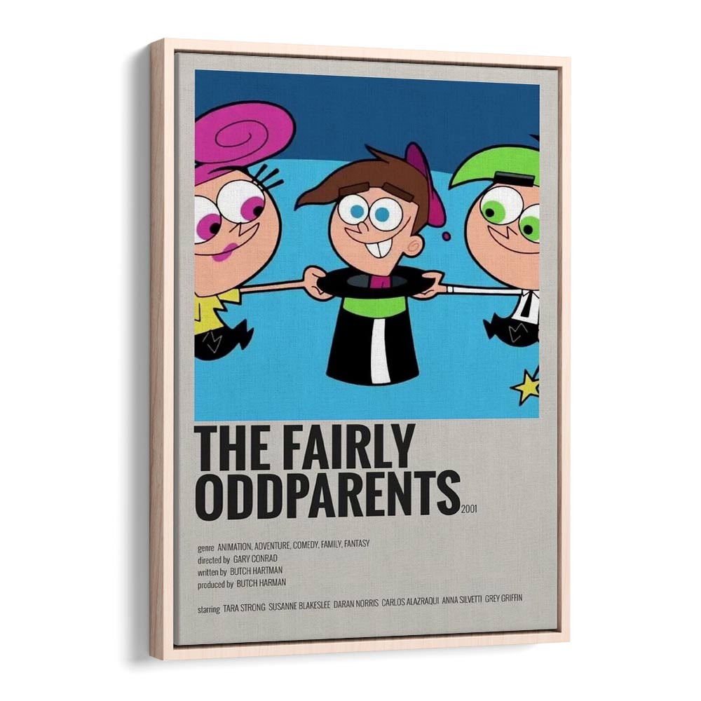 The Fairly Odd Parents 2001 Movie Posters in Oak Wood Floater Frame