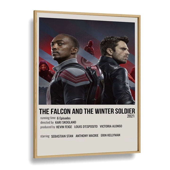 The Falcon And The Winter Soldier Movie Posters in Oak Wood Plain Frame