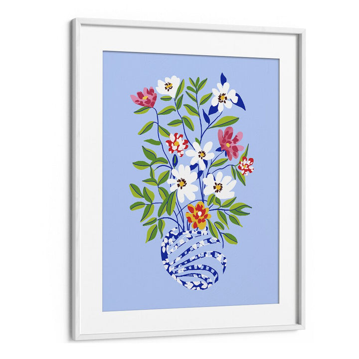 The Floopy Planter By Uma Gokhale Botanical Paintings in White Frame With Mount