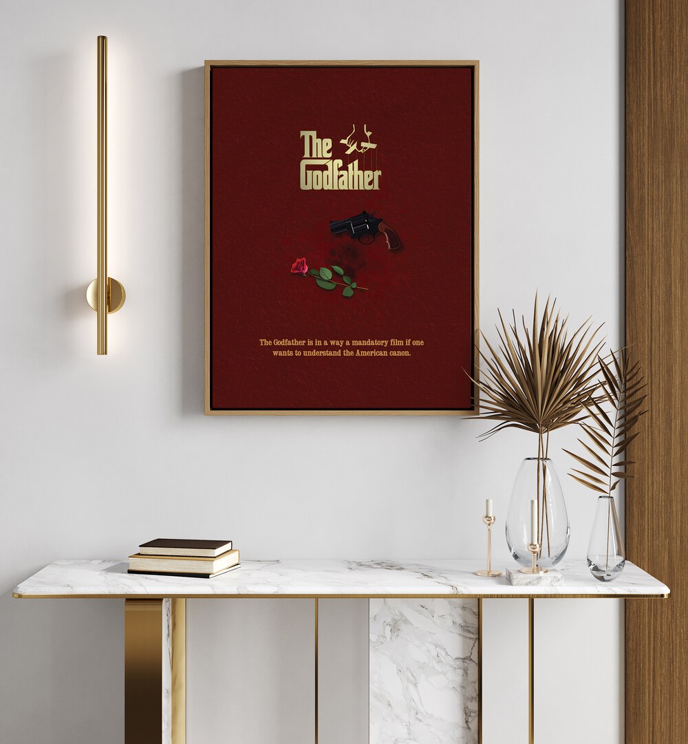 The Godfather  by Grishma Korjani Movie Posters Artwork I Placed on a wall In A Living Room