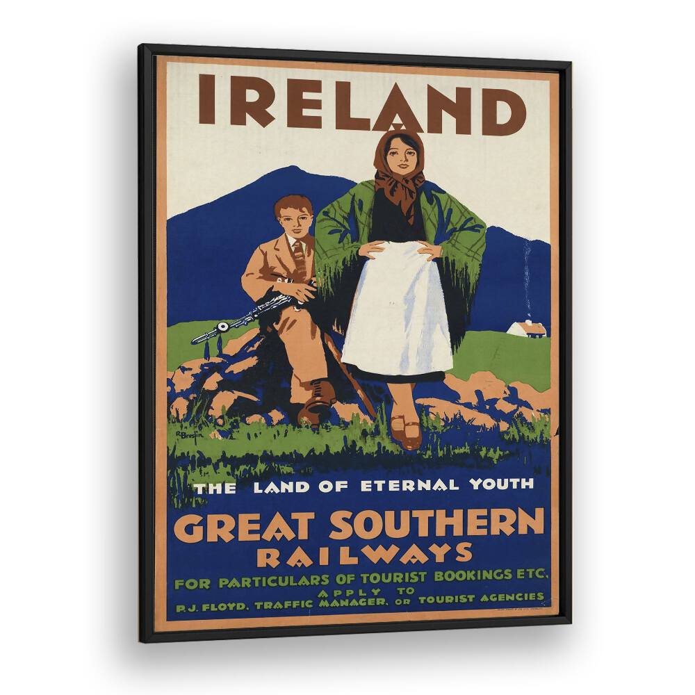 The Great Southern Railways-ireland  Travel Posters in Black Plain Frame