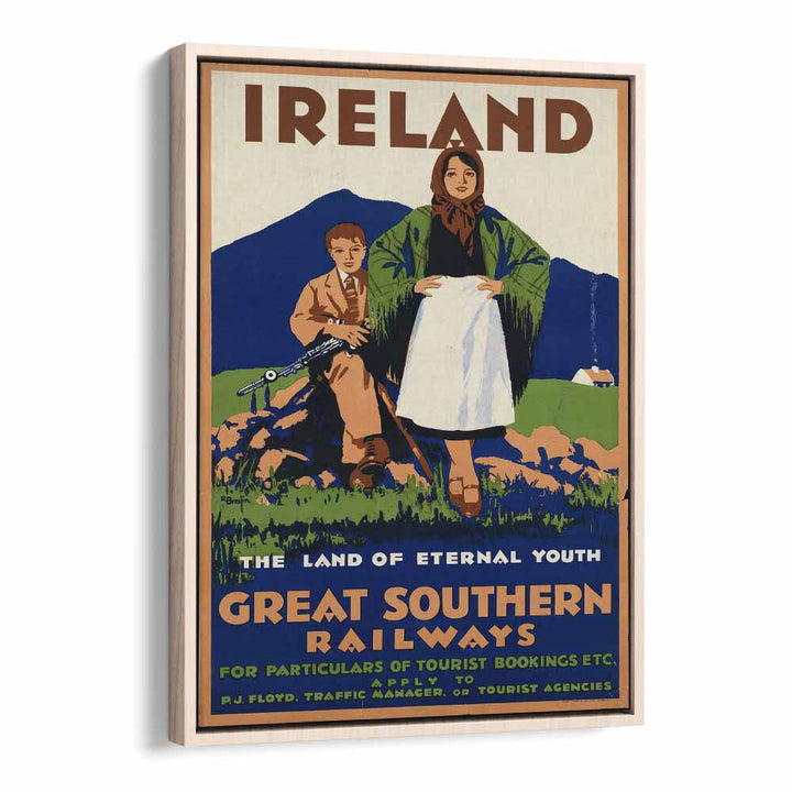 The Great Southern Railways-ireland  Travel Posters in Oak Wood Floater Frame