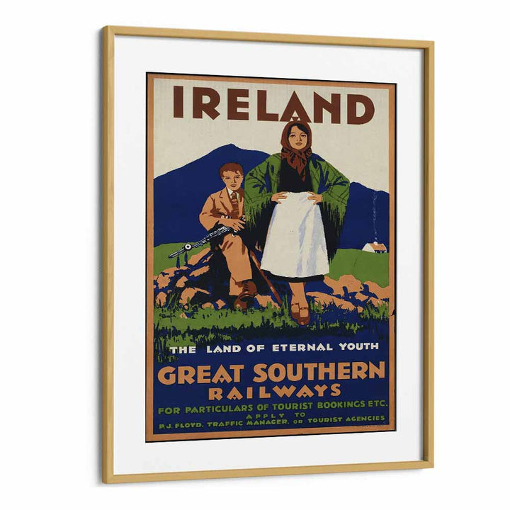 The Great Southern Railways-ireland  Travel Posters in Oak Wood Frame With Mount