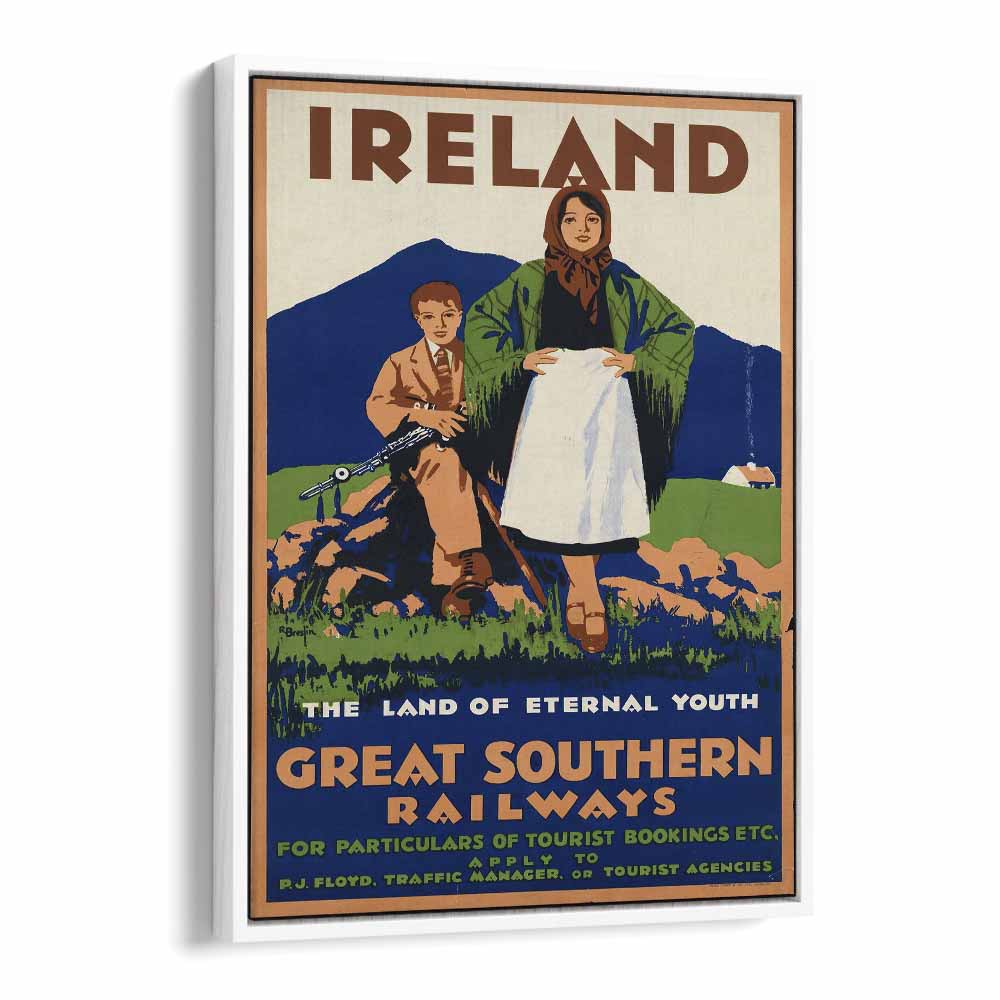 The Great Southern Railways-ireland  Travel Posters in White Floater Frame