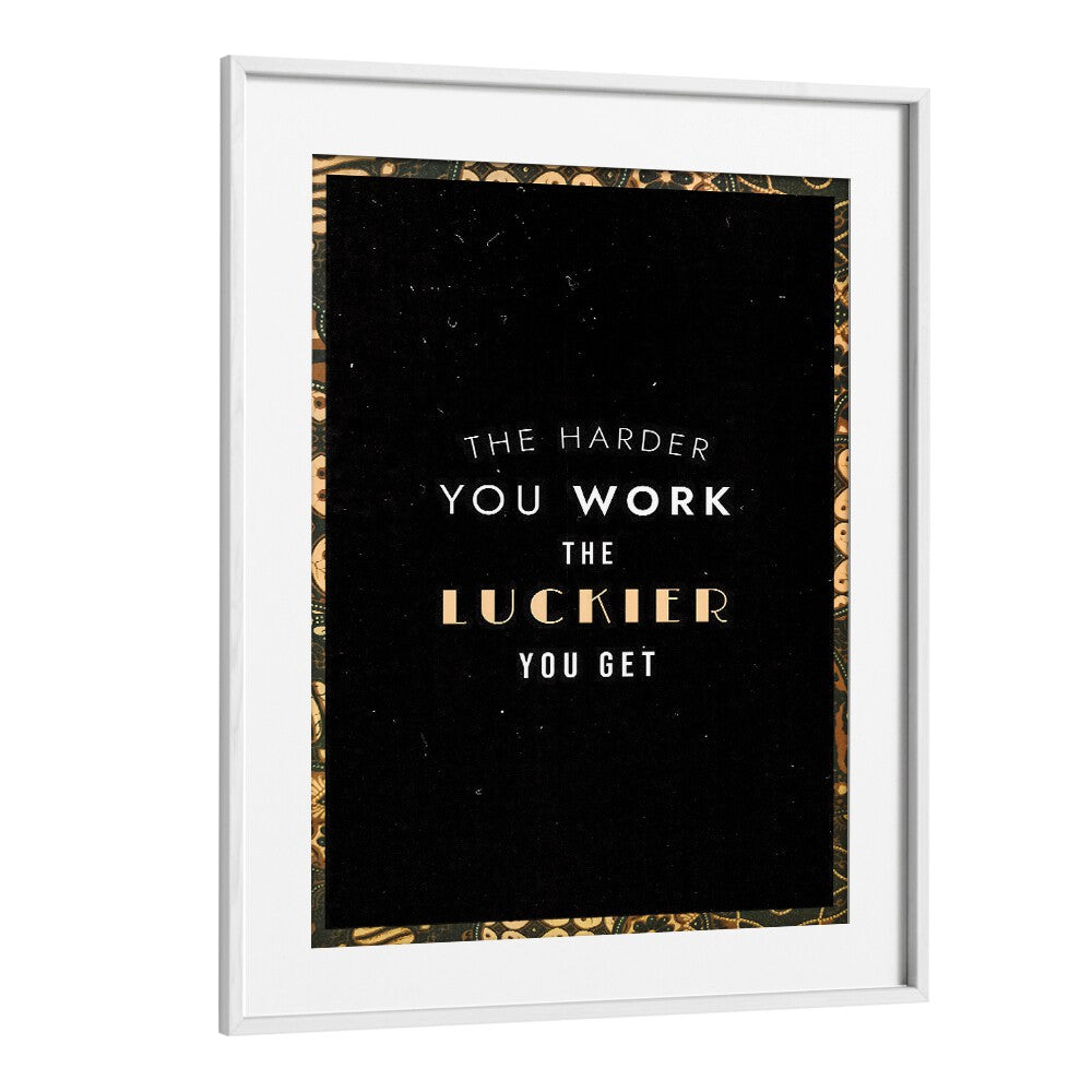 Stylish framed poster featuring "THE HARDER YOU WORK, QUOTES," perfect for inspiring motivation in any space.