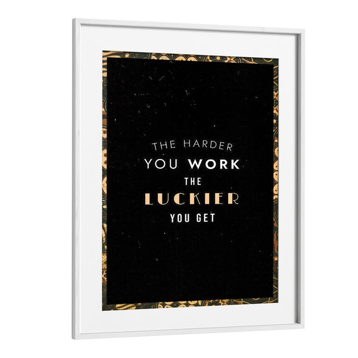 Stylish framed poster featuring "THE HARDER YOU WORK, QUOTES," perfect for inspiring motivation in any space.