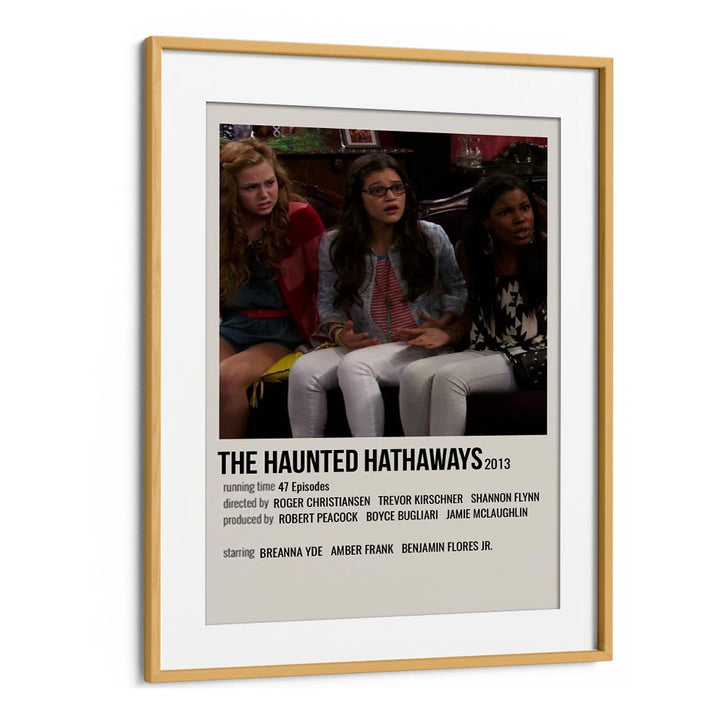 The Haunted Hathaways 2013 Movie Posters in Oak Wood Frame With Mount