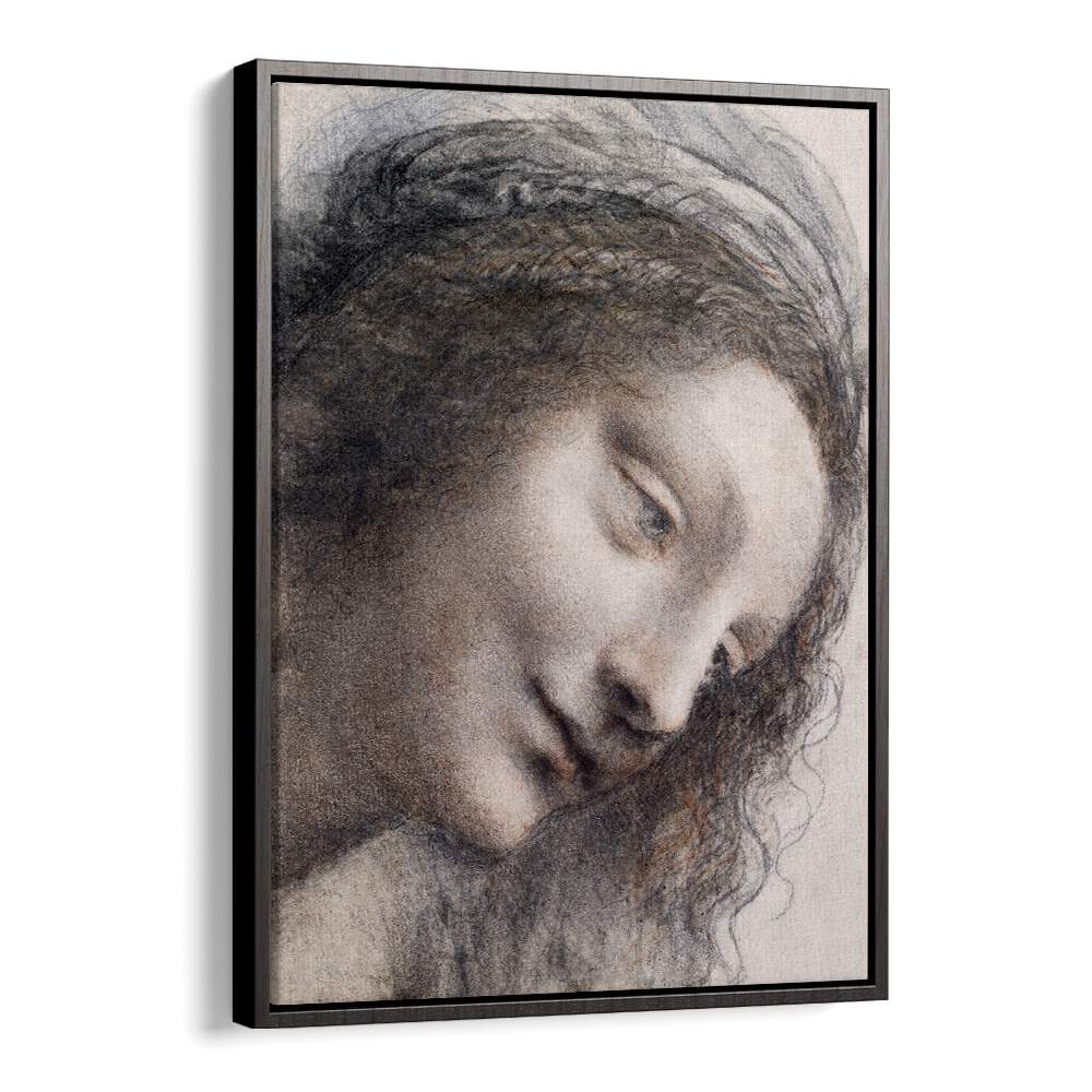 The Head Of The Virgin C.1510–1513 Vintage Paintings in Black Floater Frame