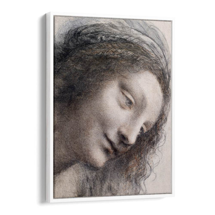 The Head Of The Virgin C.1510–1513 Vintage Paintings in White Floater Frame
