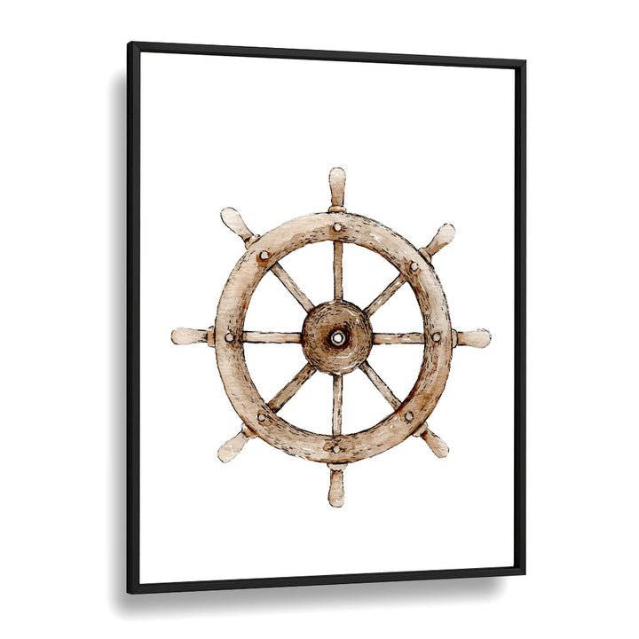 The Helm-Nautical  Kids Paintings in Black Plain Frame