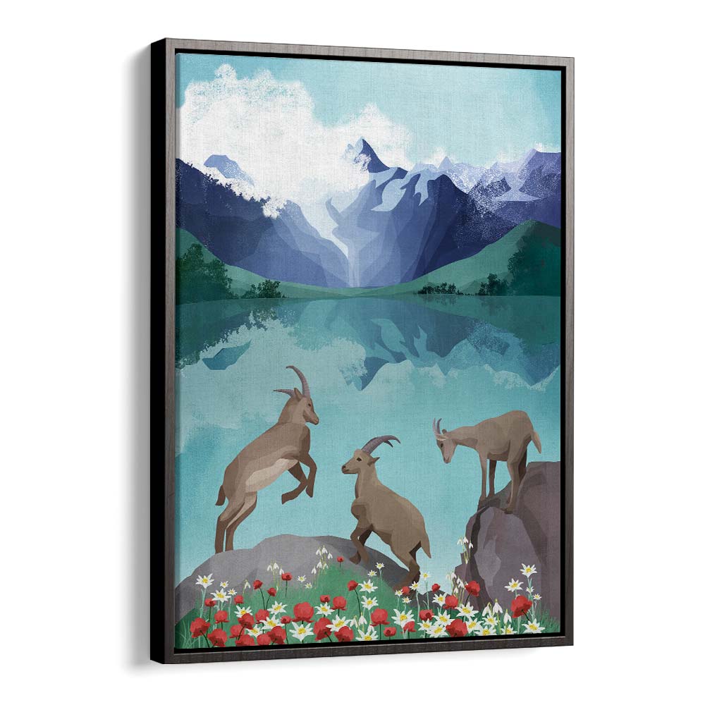 The Hills Are Alive By Goed Blauw Kids Room Art in Black Floater Frame