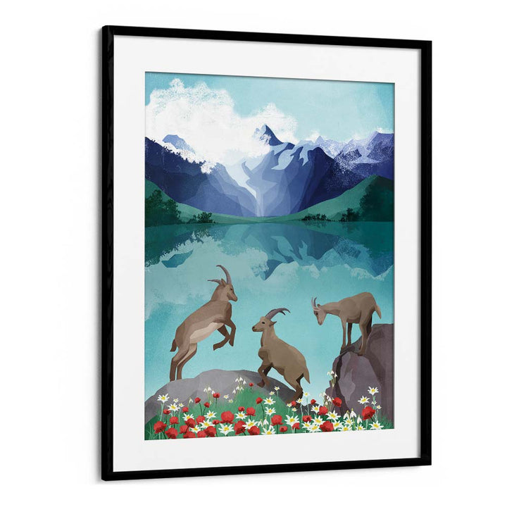 The Hills Are Alive By Goed Blauw Kids Room Art in Black Frame With Mount