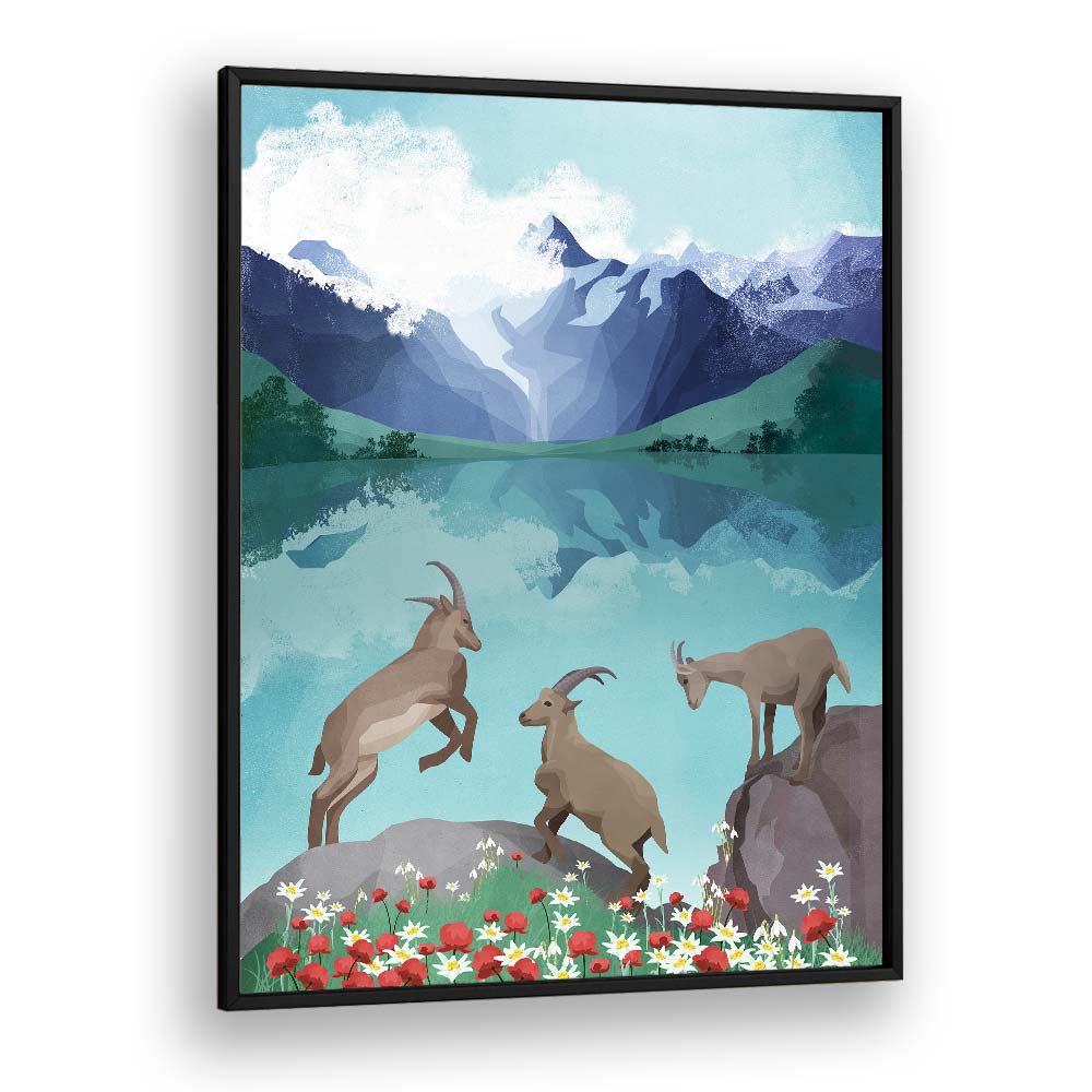 The Hills Are Alive By Goed Blauw Kids Room Art in Black Plain Frame