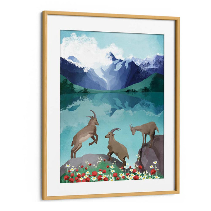 The Hills Are Alive By Goed Blauw Kids Room Art in Oak Wood Frame With Mount