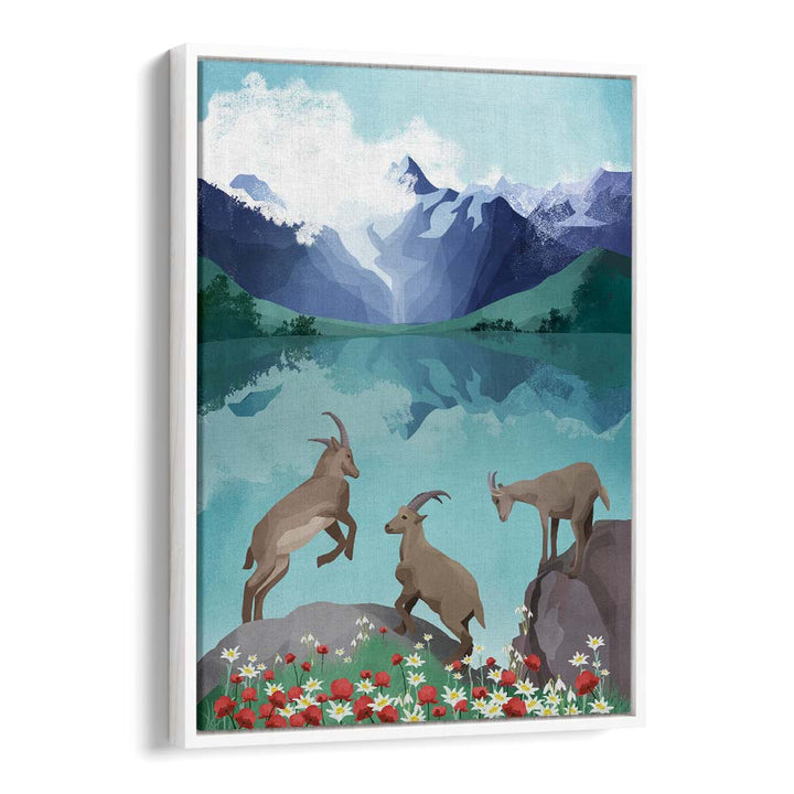 The Hills Are Alive By Goed Blauw Kids Room Art in White Floater Frame