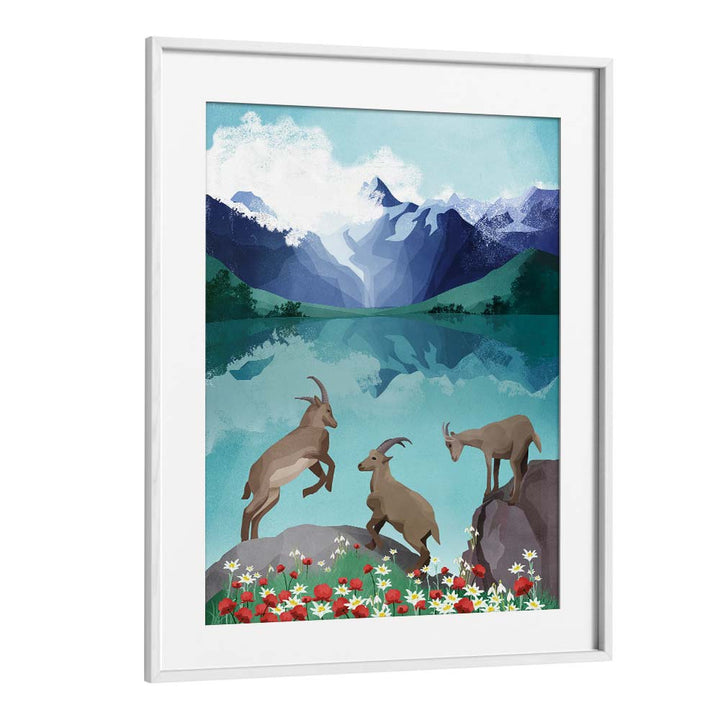 The Hills Are Alive By Goed Blauw Kids Room Art in White Frame With Mount