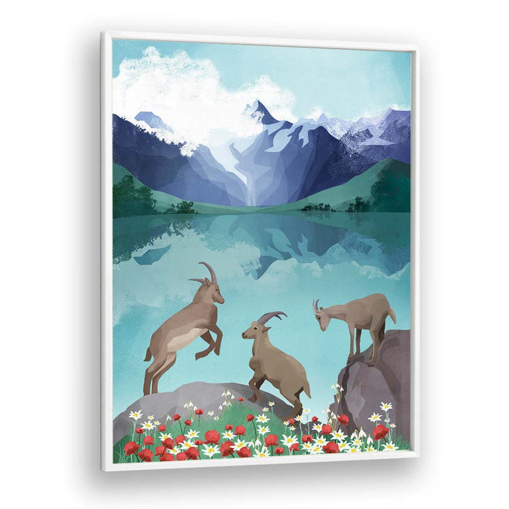 The Hills Are Alive By Goed Blauw Kids Room Art in White Plain Frame