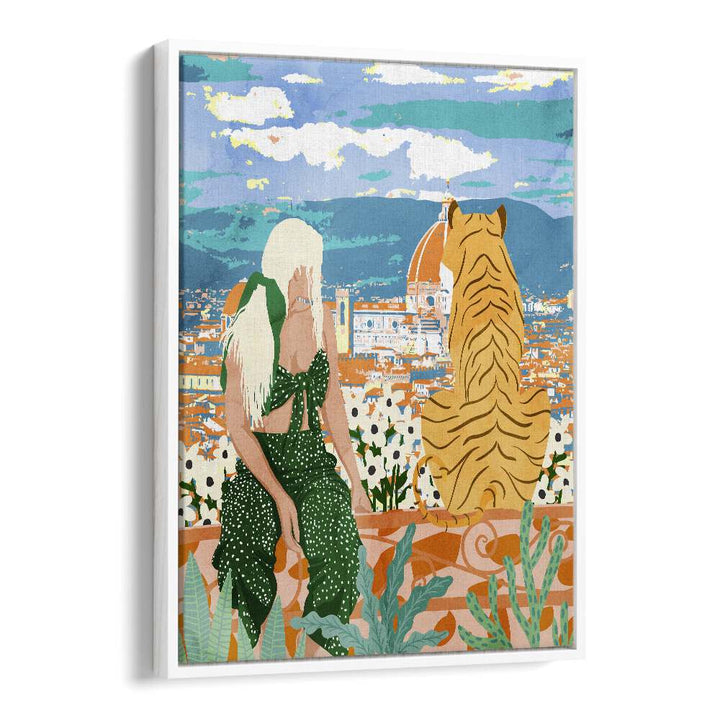 The Italian View By Uma Gokhale Art Prints in White Floater Frame